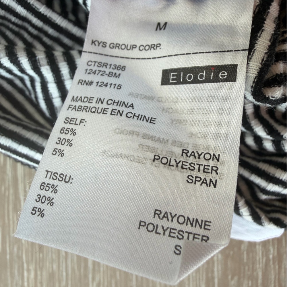 Nordstrom Elodie Striped Ribbed Bodysuit with Ruffled Straps Medium - Picture 9 of 9